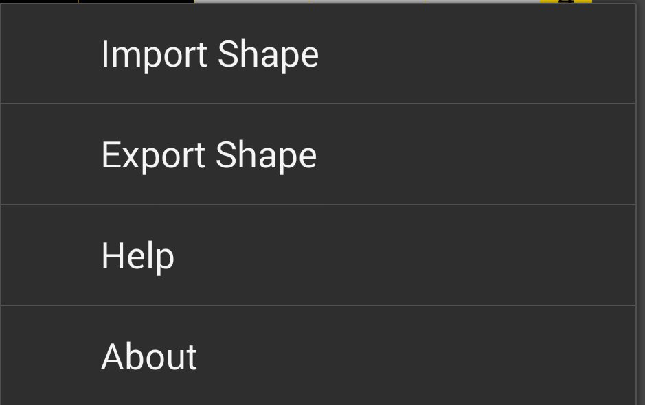 Shape Editor Menu